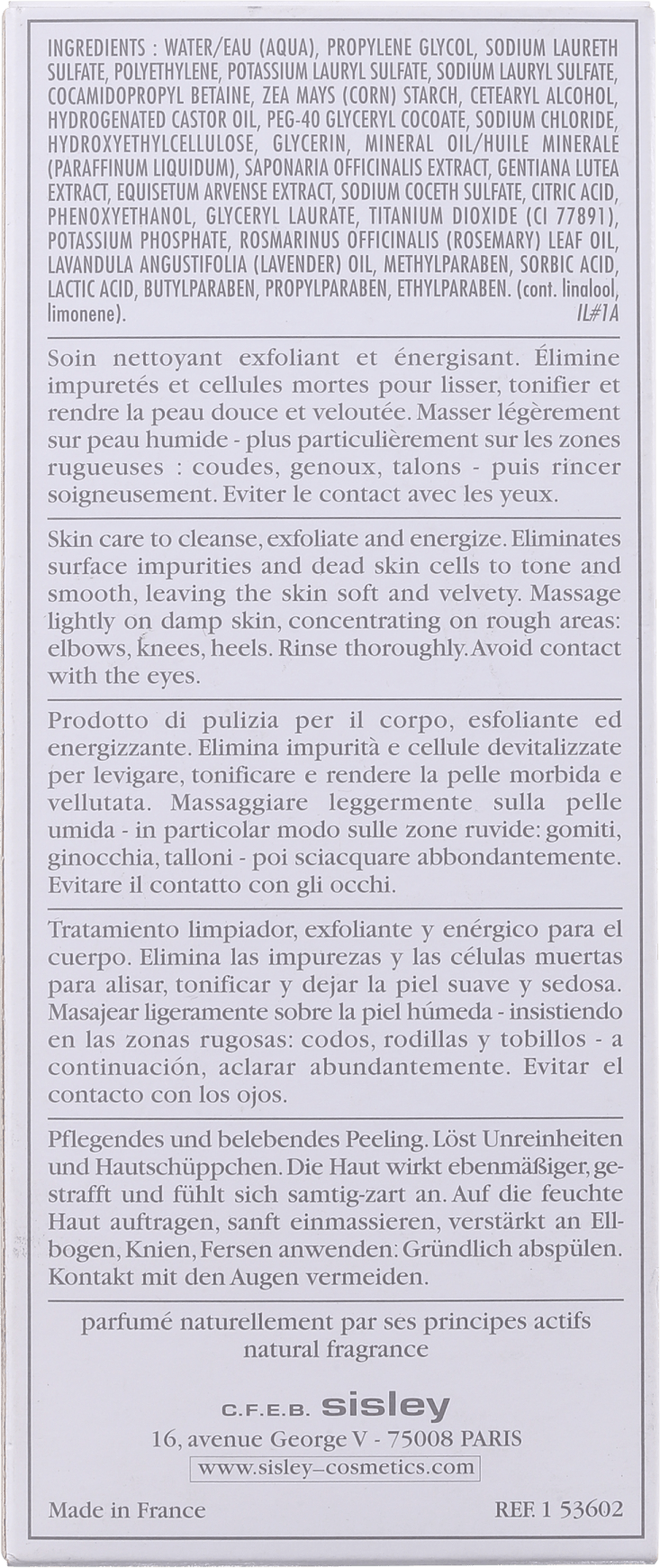 Sisley Exfoliant Moussant Energisant Pour Le Corps - Espuma Esfoliante Corporal 200ml