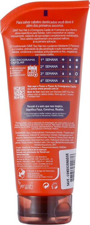 Yenzah Save Cronograma Capilar Hidratante - Condicionador 200ml