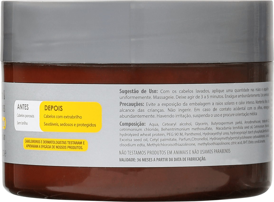 Yenzah Yellow Off Extrabrilho e Antiporosidade - Máscara 300g