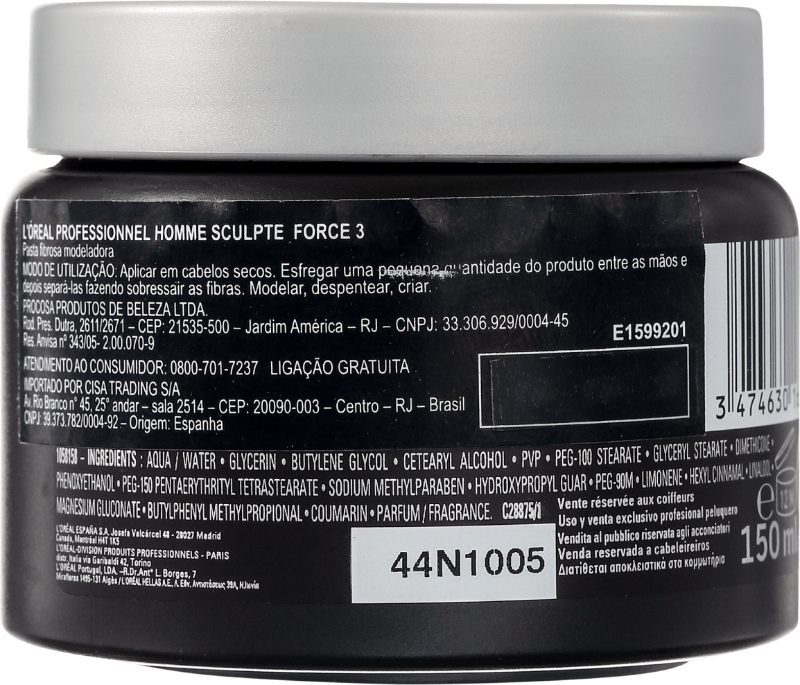 L'Oréal Professionnel Homme Sculpte Force 3 - Pasta 150ml