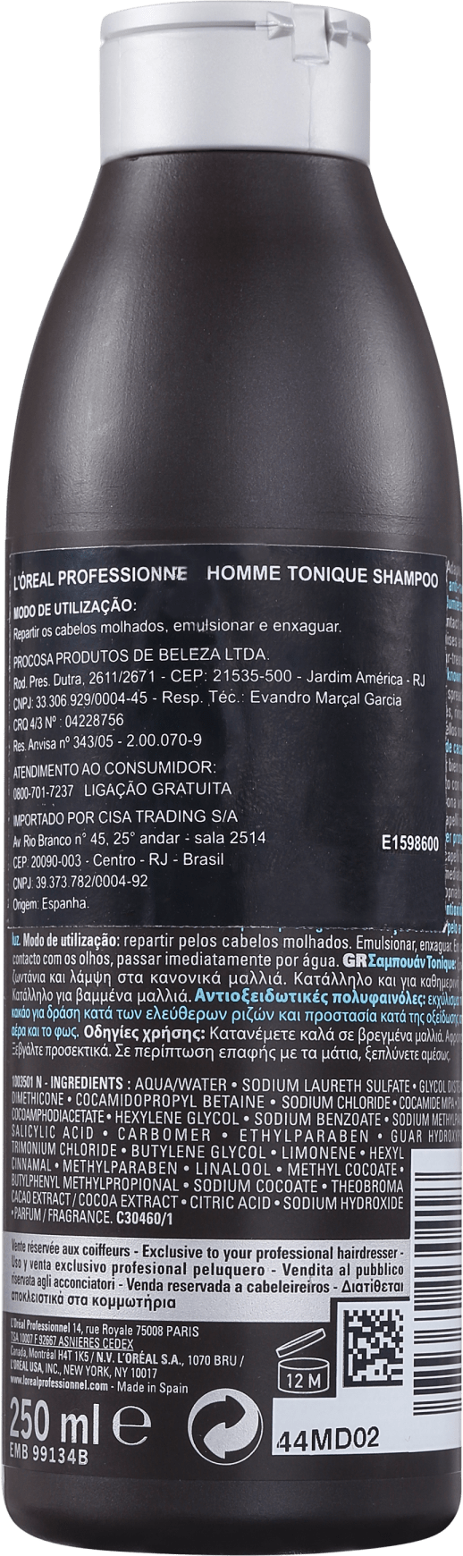 L'Oréal Professionnel Homme Tonique - Shampoo 250ml
