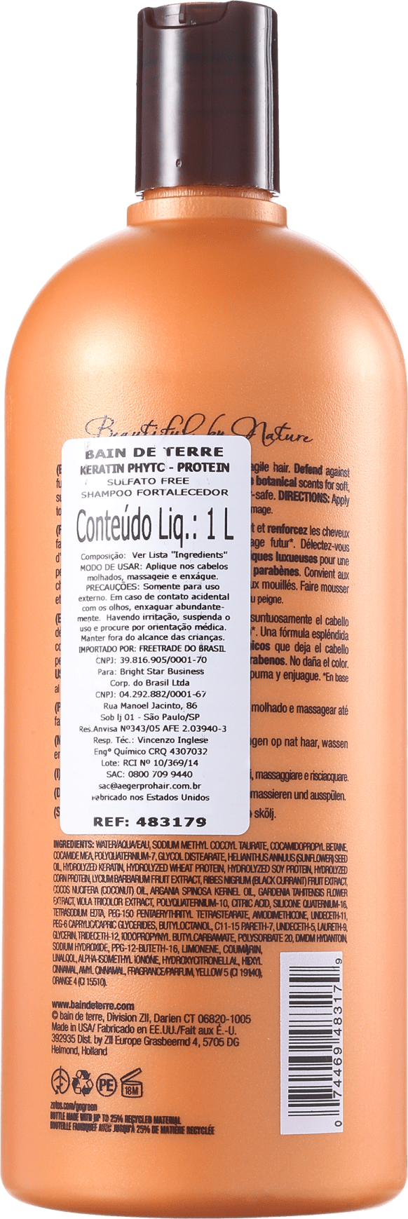 Bain de Terre Keratin Phyto-Protein Strengthening - Shampoo 1000ml