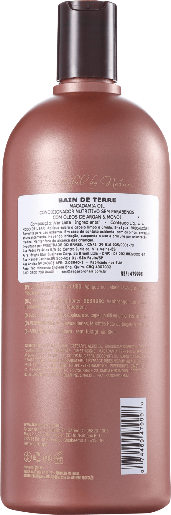 Bain de Terre Macadamia Oil Nourishing Conditioner - Condicionador 1000ml