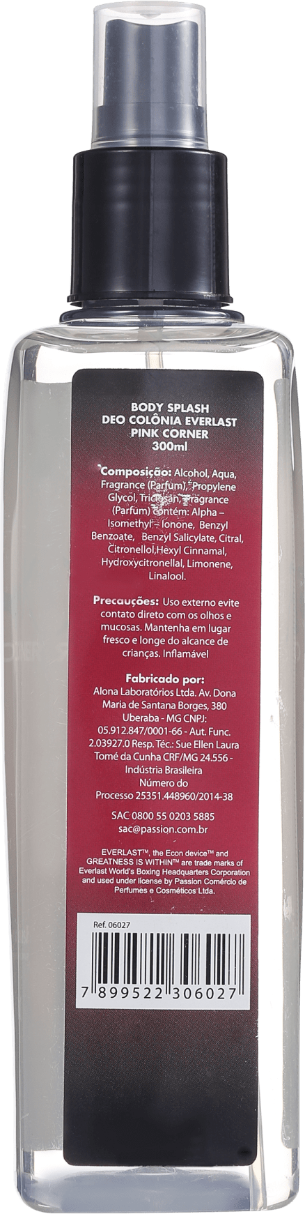 Everlast Pink Corner Body Splash - Body Spray Feminino 300ml