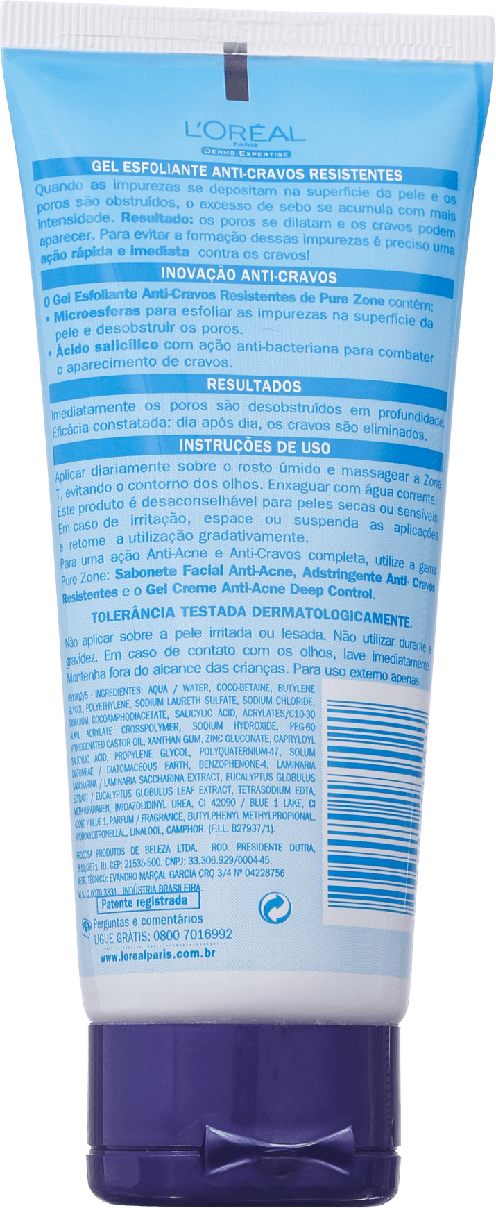 L'Oréal Paris Pure Zone Anti-Cravos Resistentes - Gel Esfoliante Facial 100g