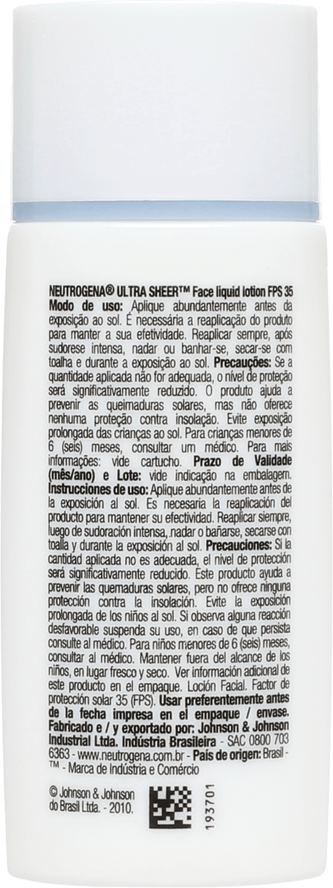 Neutrogena Ultra Sheer Liquid Lotion - Protetor Solar Facial FPS 35 45ml
