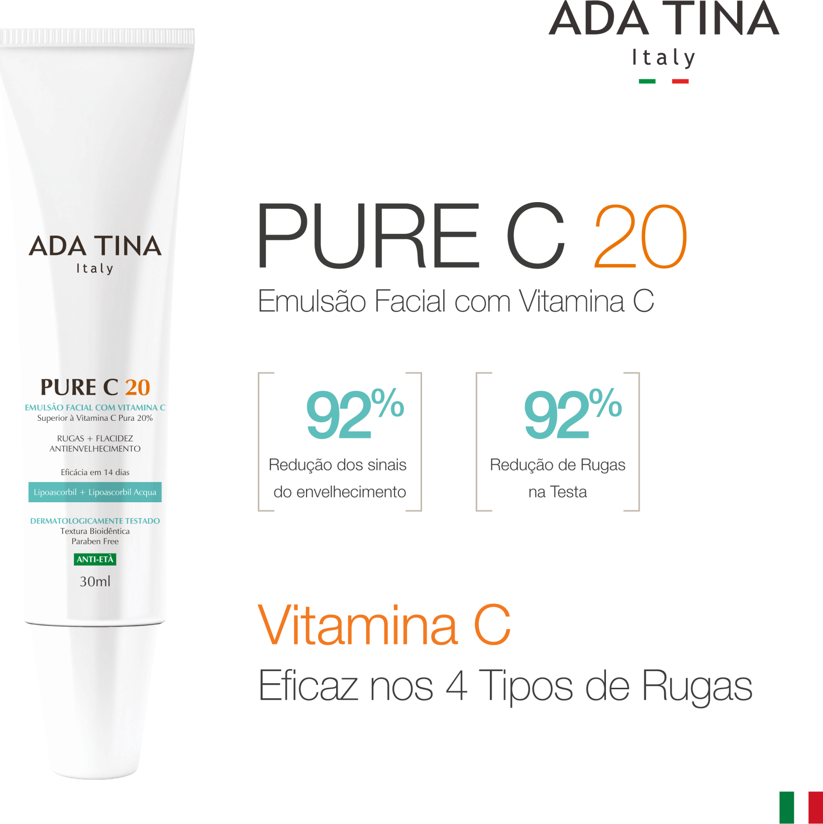Ada Tina Pure C 20 - Emulsão Anti-Idade Concentrada 30ml