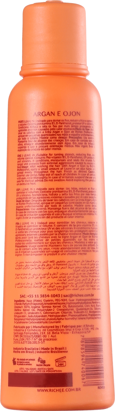 Richée Professional Argan e Ojon - Leave-in 250ml