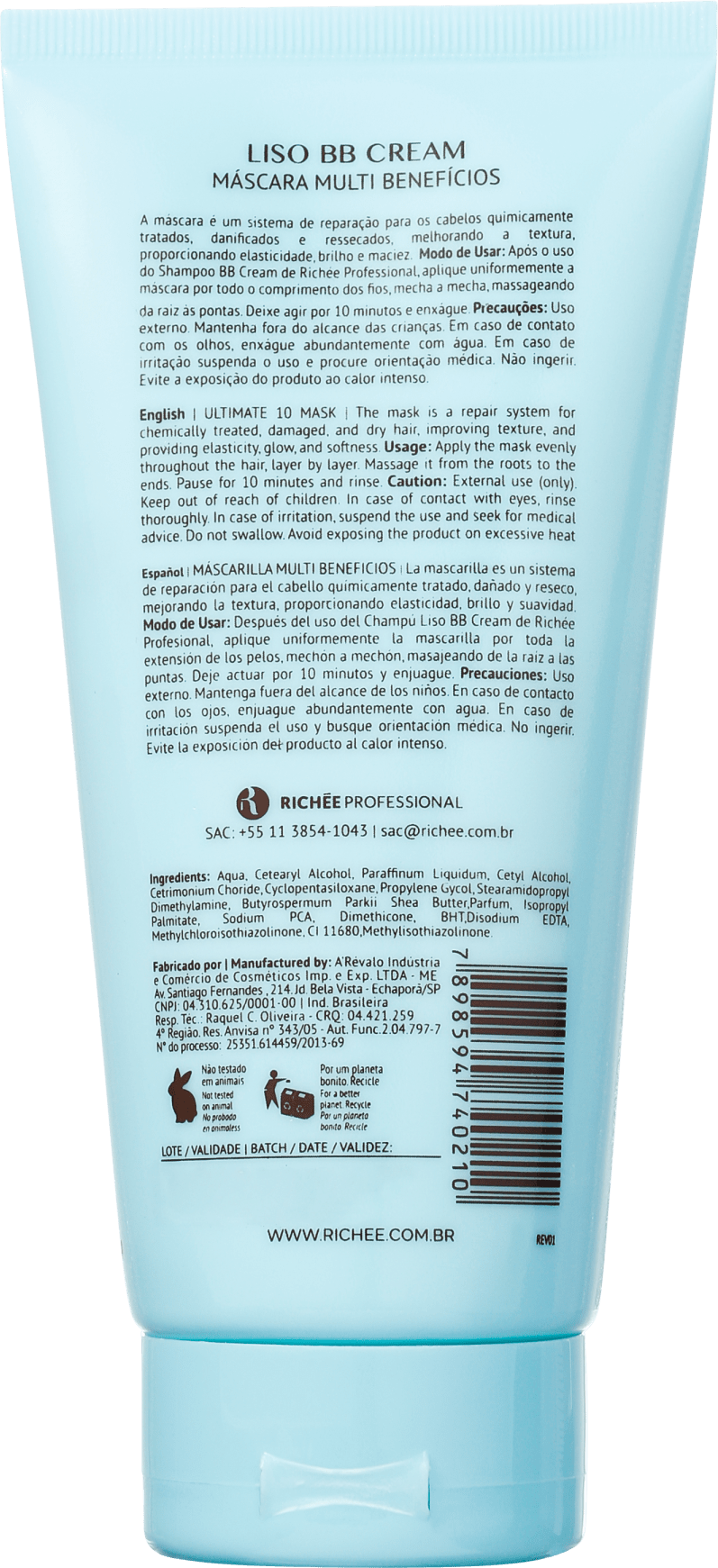 Richée Professional BB Cream – Máscara Multi Benefício 150g
