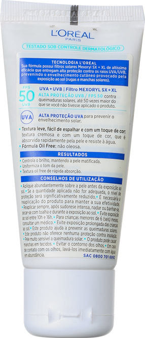 L'Oréal Paris Solar Expertise Toque Seco FPS 50 - Protetor Solar com Cor 50g