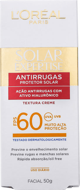 L'Oréal Paris Solar Expertise Antirrugas FPS 60 - Protetor Solar Facial 50g
