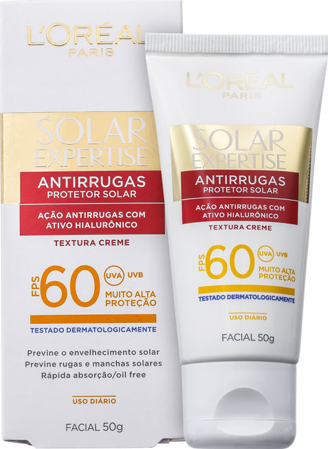 L'Oréal Paris Solar Expertise Antirrugas FPS 60 - Protetor Solar Facial 50g
