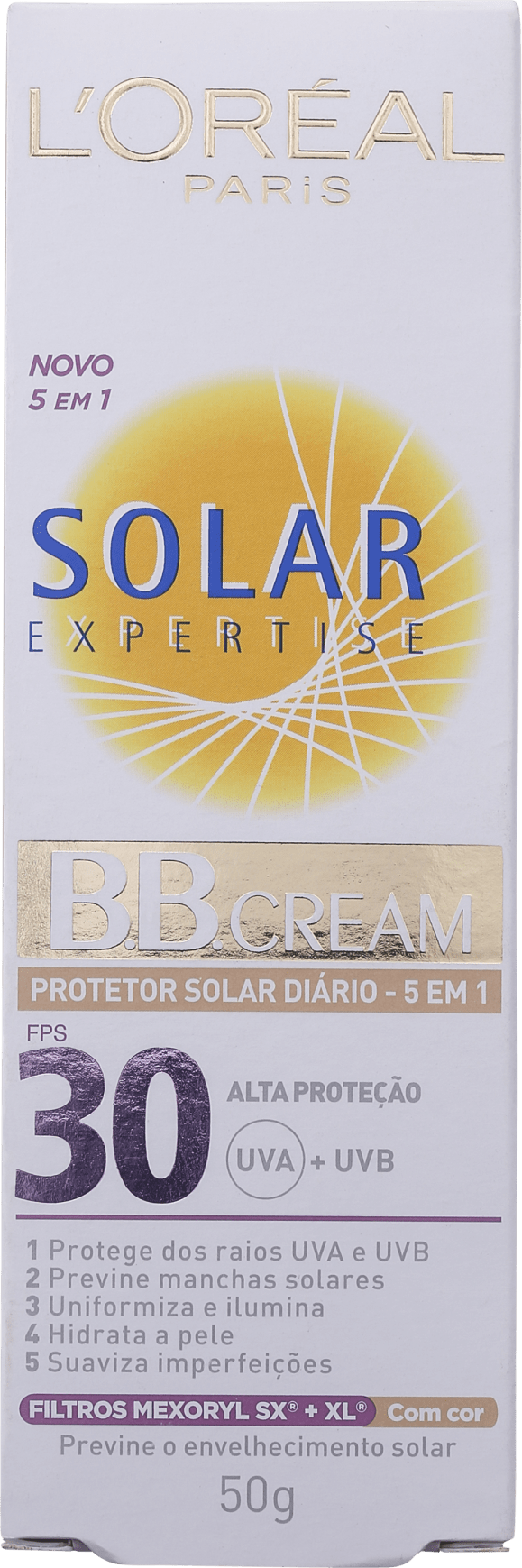 L'Oréal Paris Solar Expertise Protetor Solar Diário 5 em 1 com Cor FPS 30 - BB Cream 50g