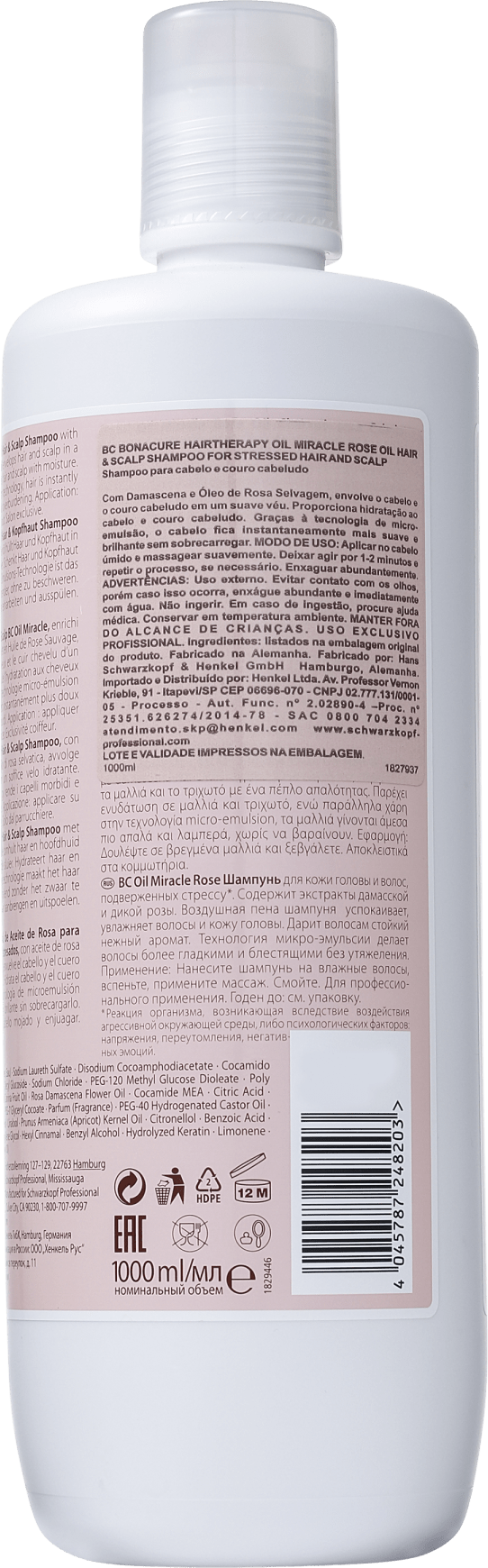 Schwarzkopf Professional BC Bonacure Oil Miracle Rose - Shampoo 1000ml