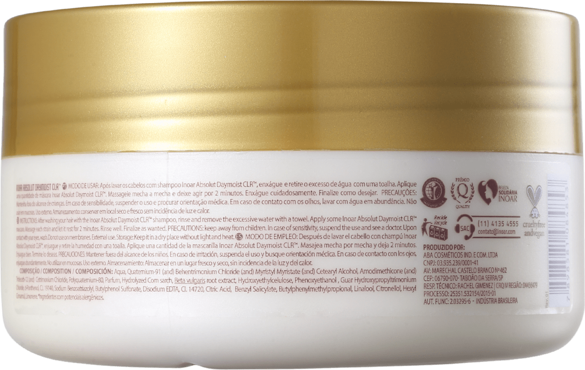 Inoar Absolut Daymoist CLR - Máscara de Tratamento 250g