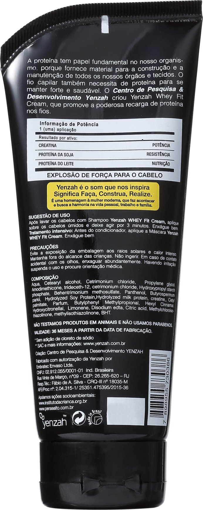 Yenzah Power Whey Fit Cream Potência Capilar - Condicionador 200g