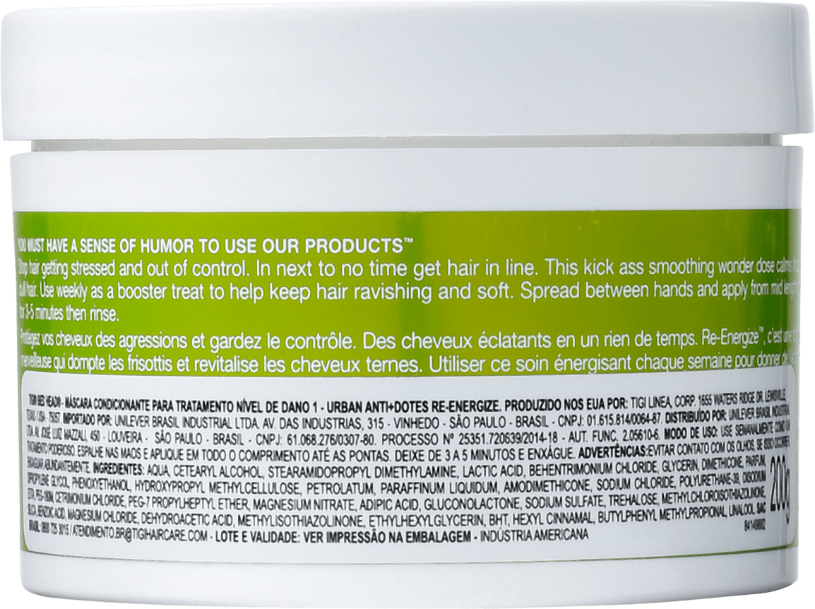 TIGI Bed Head Urban Anti+Dotes #1 Re-Energize Treatment Mask - Máscara de Tratamento 200g