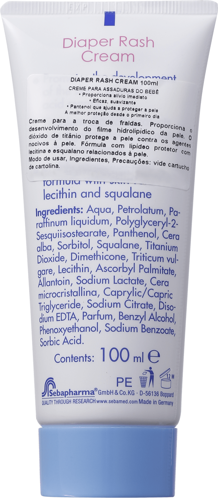 Sebamed Baby Diaper Rash Cream - Creme para Assaduras 100ml