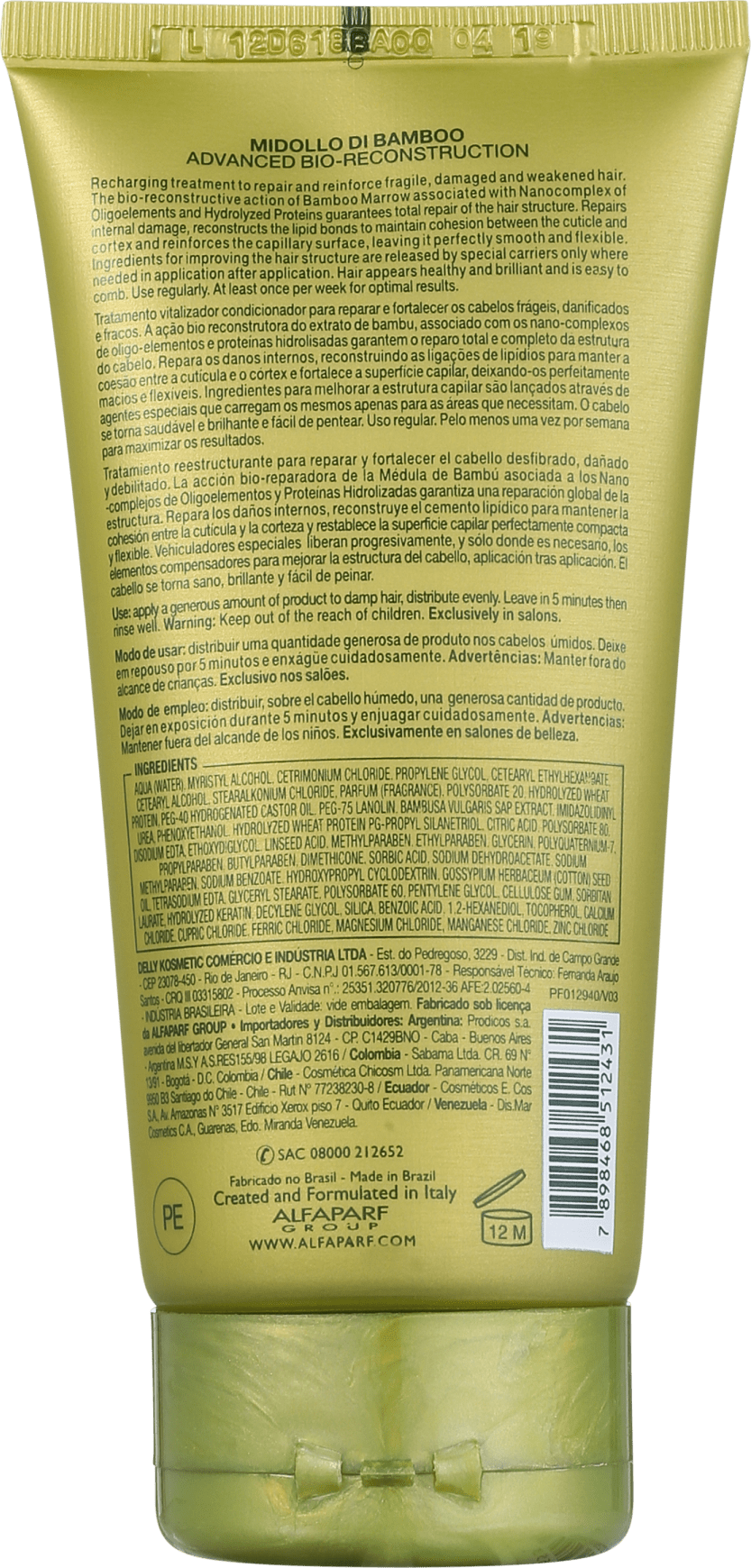 Alfaparf Midollo di Bamboo Recharging Mask - Máscara 150ml