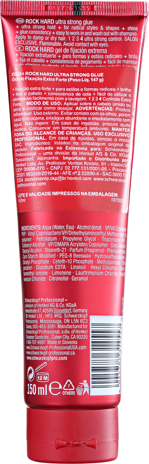 Schwarzkopf OSIS+ Texture Rock-Hard - Gel Efeito Cola 150ml