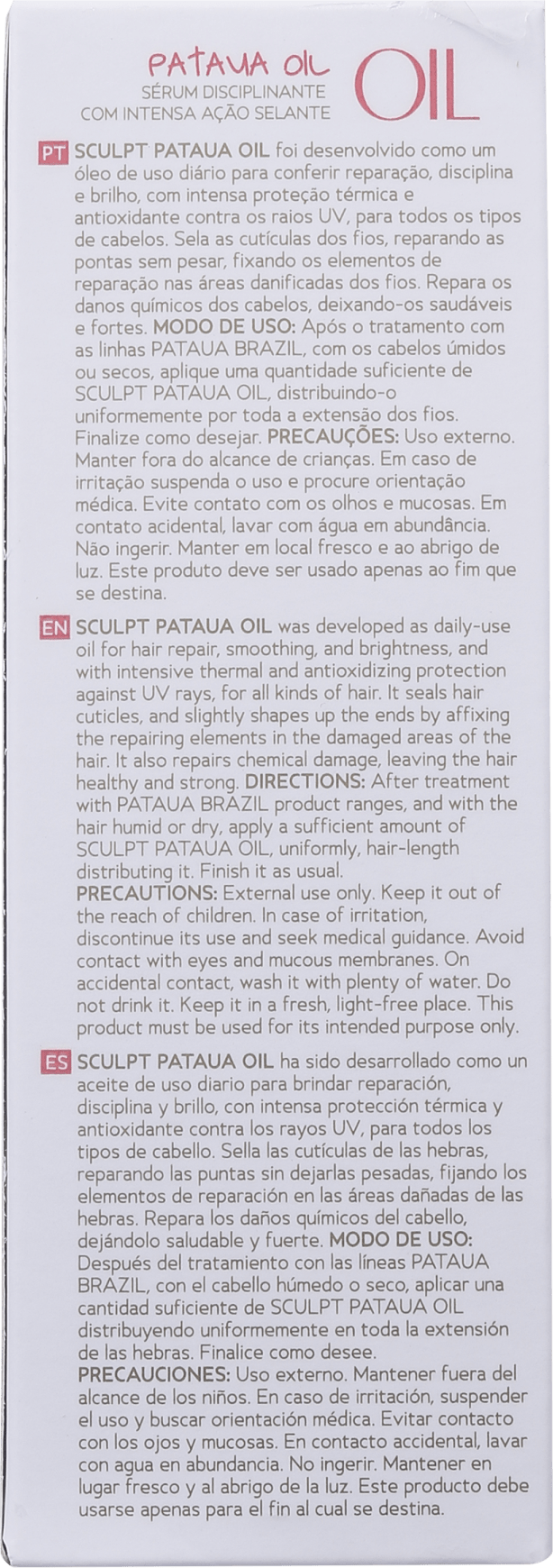 Pataua Brazil Sculpt Patauá Oil - Sérum Disciplinante 60ml