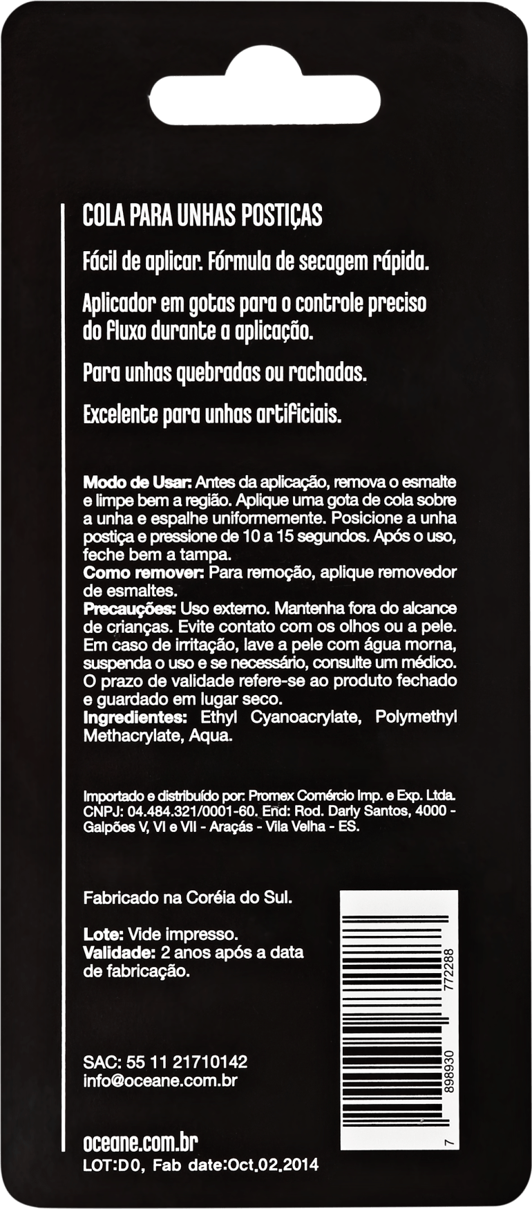 Océane Femme Glue My Nails - Cola para Unhas Postiças 3g