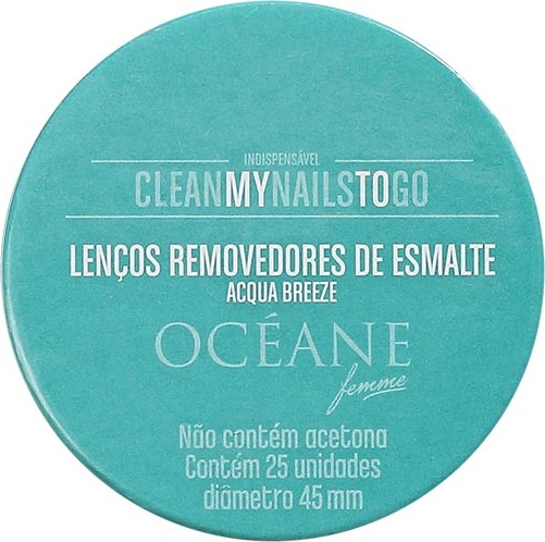 Océane Femme Clean My Nails To Go Acqua Breeze - Lenço Removedor de Esmalte (25 unidades)
