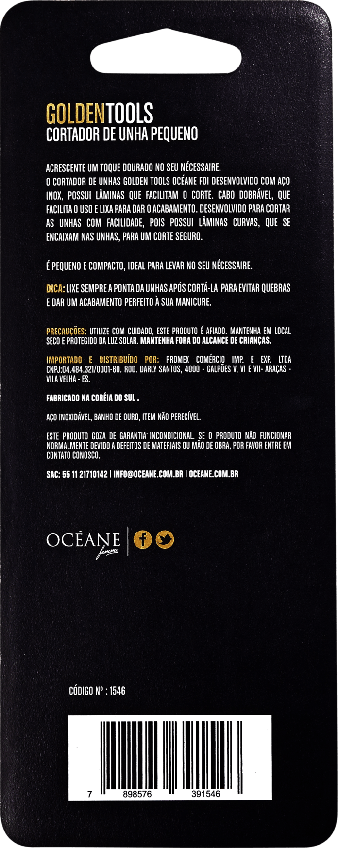 Océane Femme Golden Tools - Cortador de Unha Pequeno