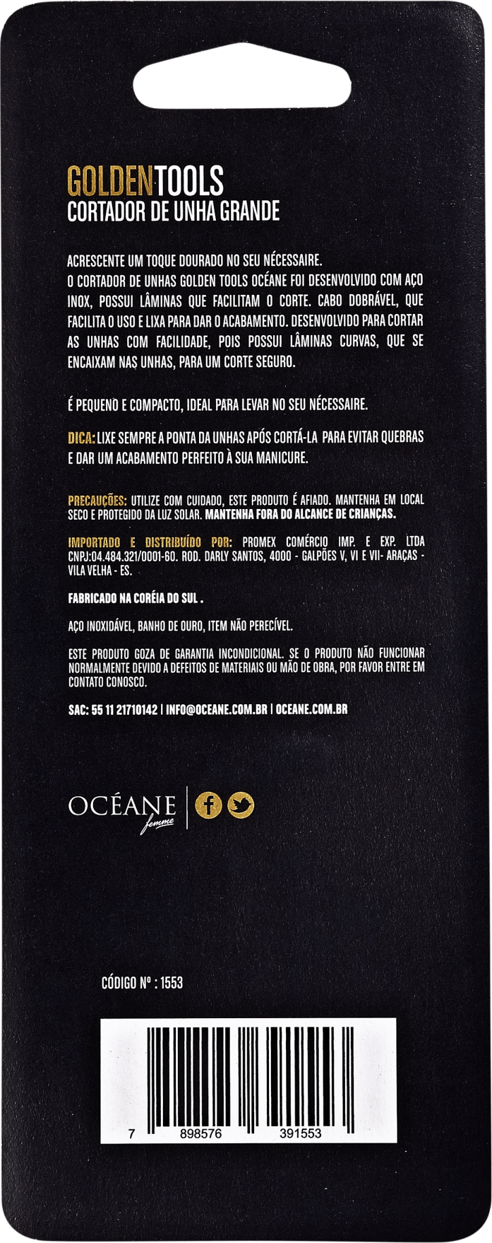 Océane Femme Golden Tools - Cortador de Unha Grande