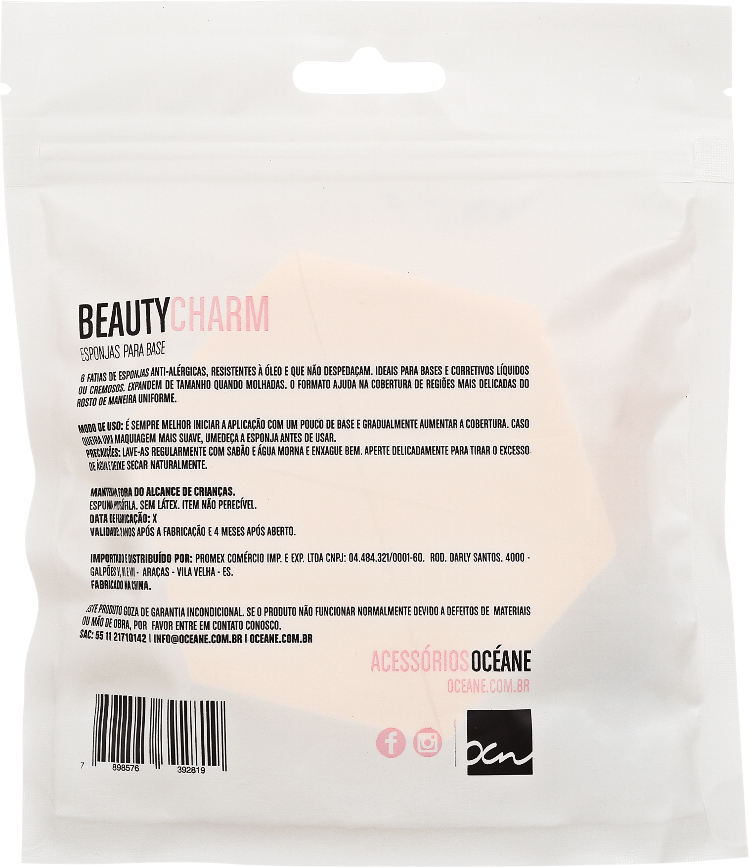 Océane Femme Beauty Charm - Esponja para Base (6 unidades)