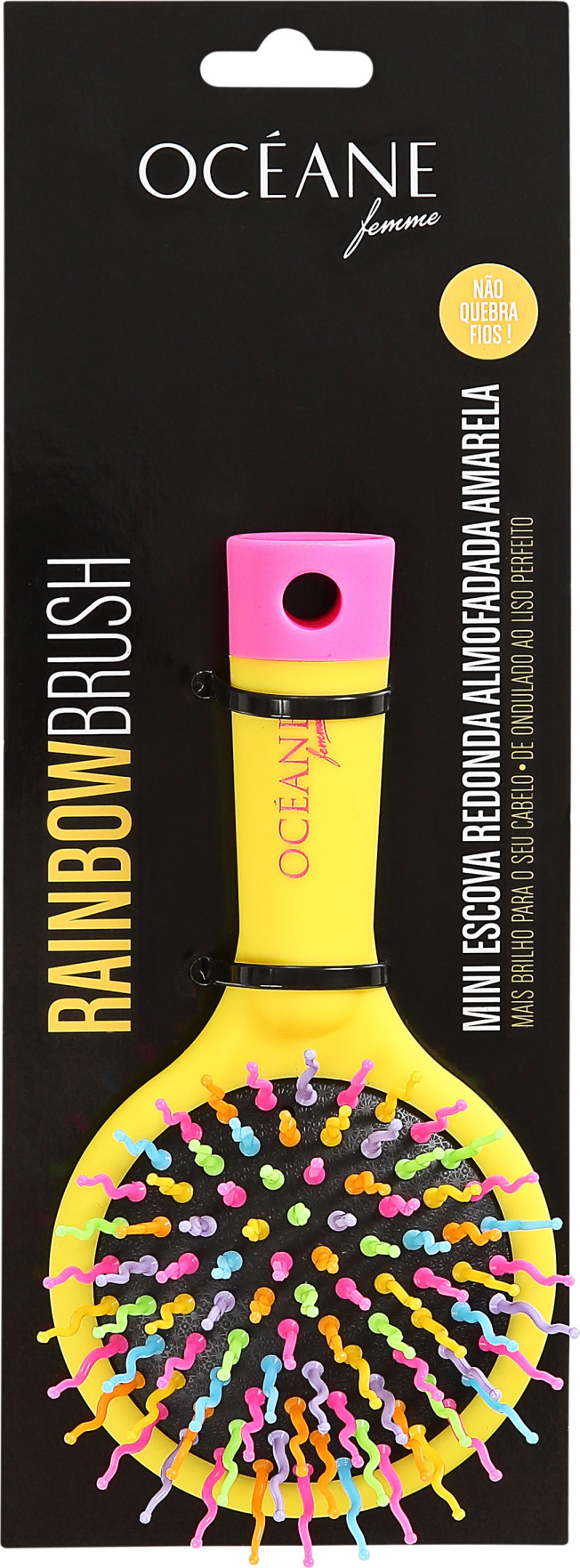 Océane Femme Rainbow Brush Amarela - Escova Almofadada Pequena