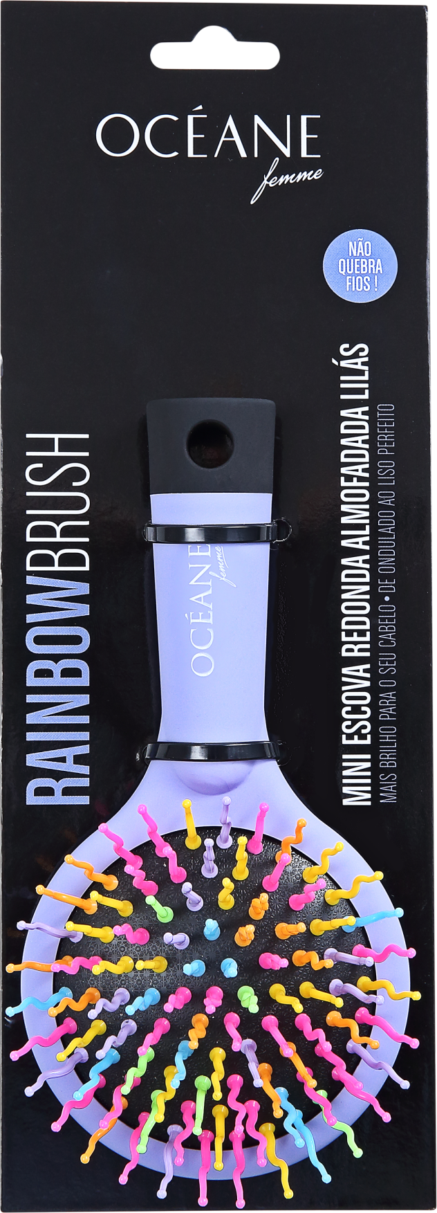 Océane Femme Rainbow Brush Lilás - Escova Almofadada Pequena