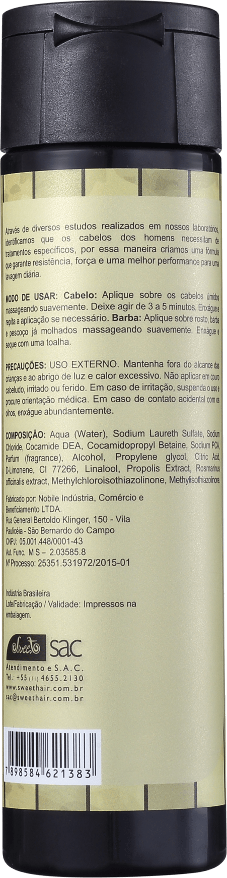 Sweet Hair Barbados - Shampoo Masculino 250ml