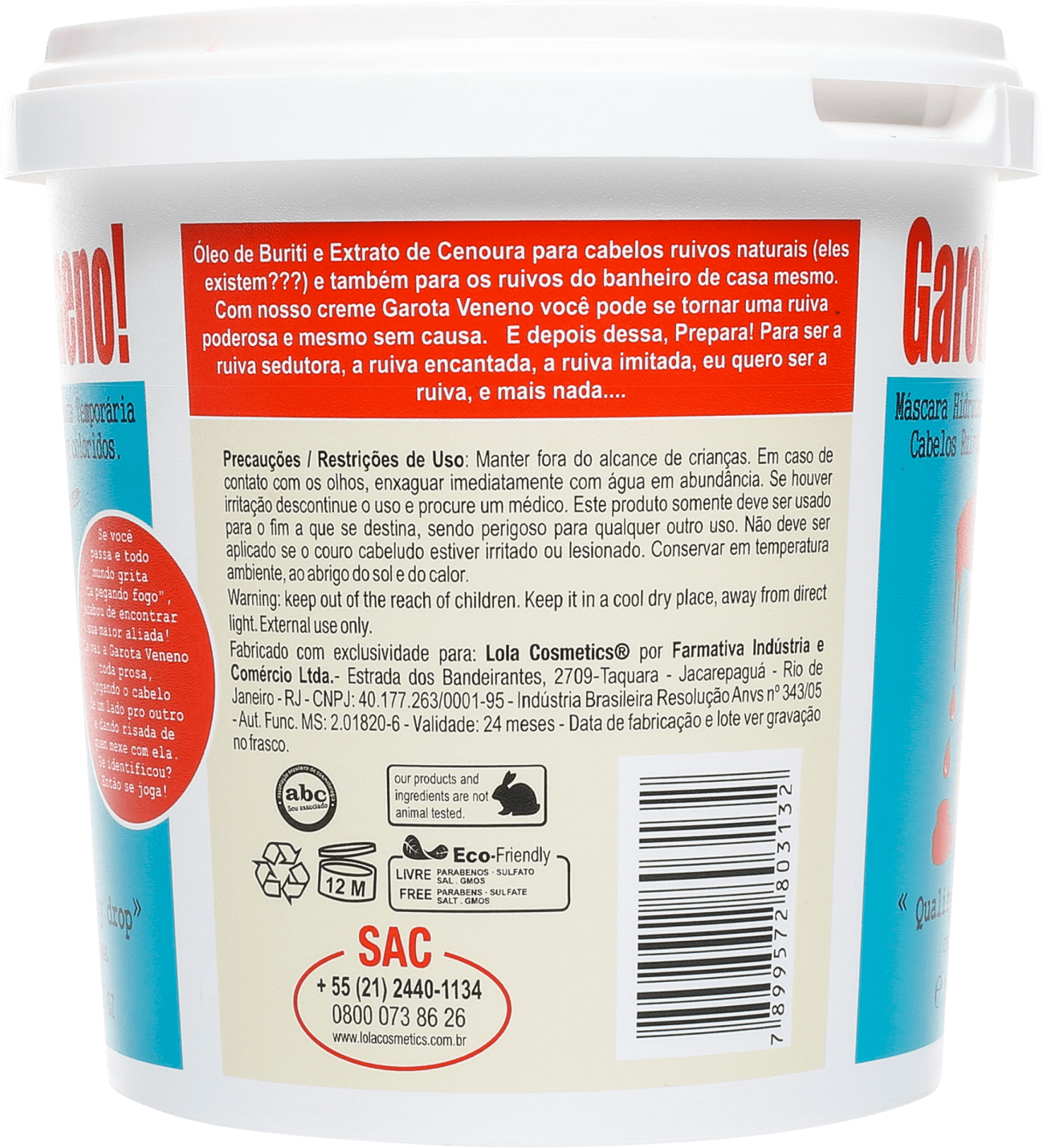 Lola Cosmetics Garota Veneno - Máscara Tonalizante 1kg