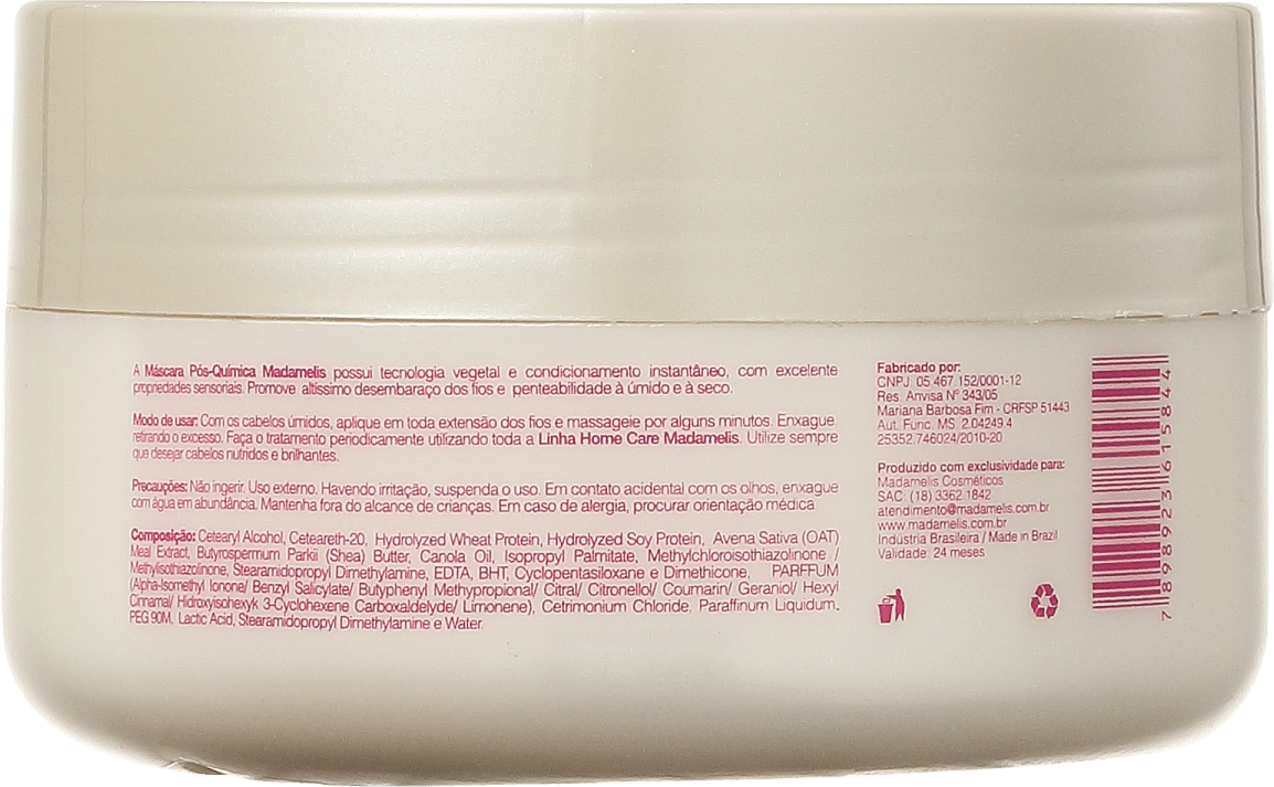Madamelis Profissional Pós-Química - Máscara 250g
