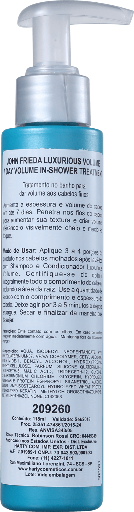John Frieda Luxurious Volume 7 Day In-Shower Treatment - Texturizador de Volume 118ml