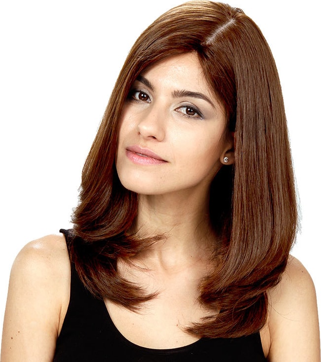 Crown Wigs Diana Cor Castanho Médio/ Claro/ Louro Escuro - Peruca 45cm