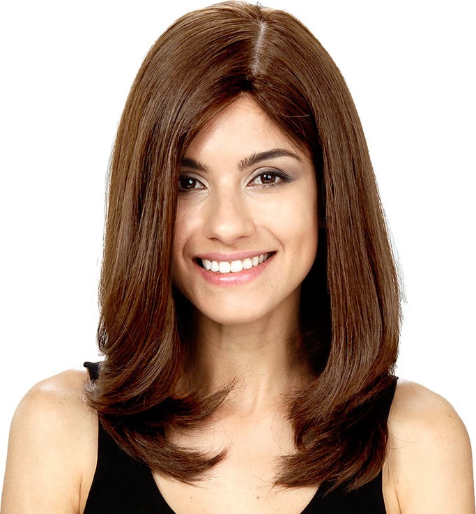 Crown Wigs Diana Cor Castanho Médio/ Claro/ Louro Escuro - Peruca 45cm