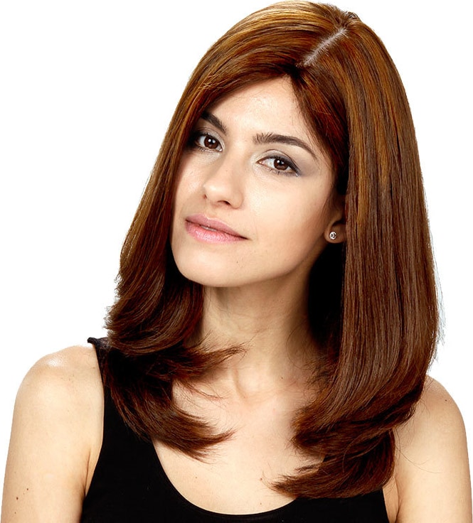 Crown Wigs Diana Cor Castanho Médio/ Claro - Peruca 45cm