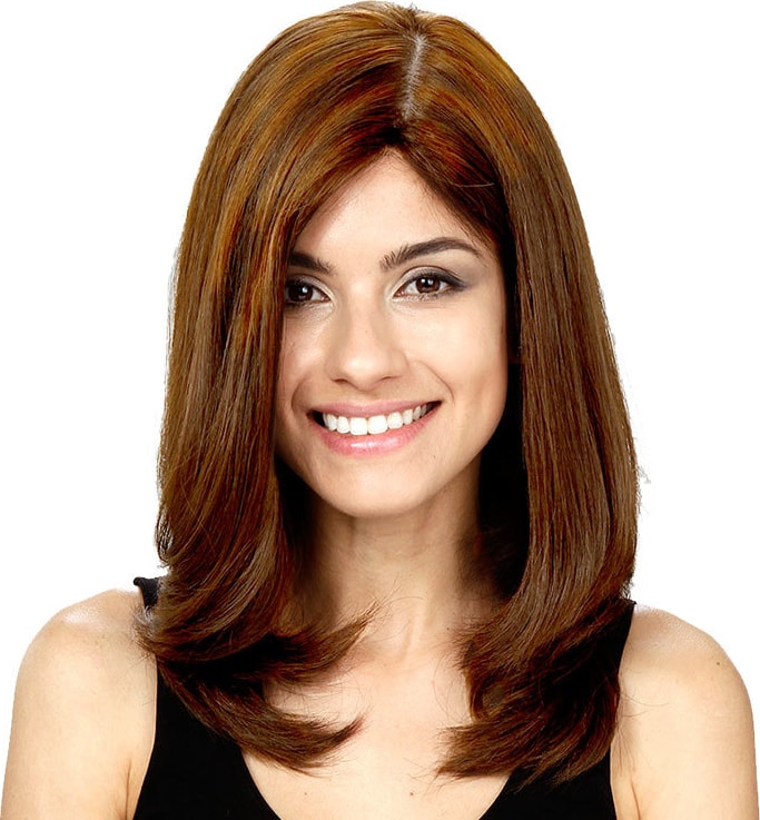 Crown Wigs Diana Cor Castanho Médio/ Claro - Peruca 45cm