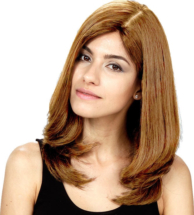 Crown Wigs Diana Cor Castanho Claro/ Louro Médio - Peruca 45cm