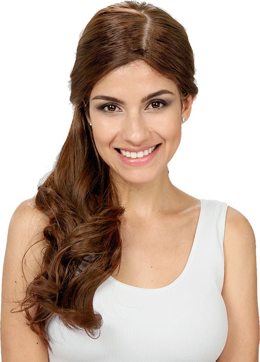 Crown Wigs Estela Cor Castanho Médio/ Claro/ Louro Escuro - Peruca 56cm
