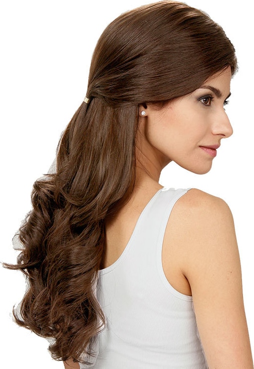 Crown Wigs Estela Cor Castanho Médio/ Claro/ Louro Escuro - Peruca 56cm