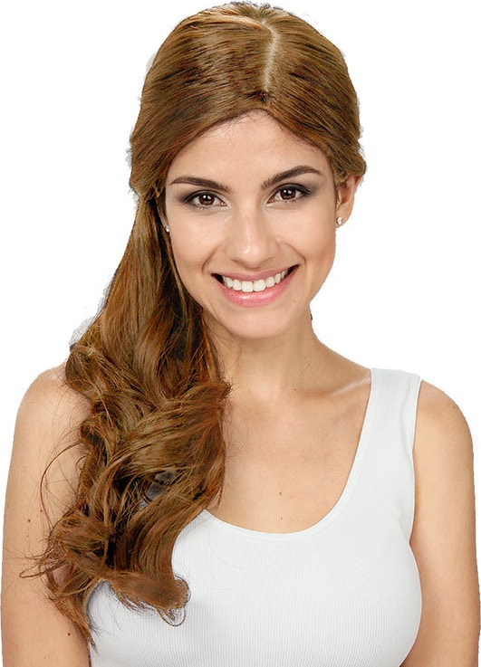 Crown Wigs Estela Cor Castanho Claro/ Louro Médio - Peruca 56cm