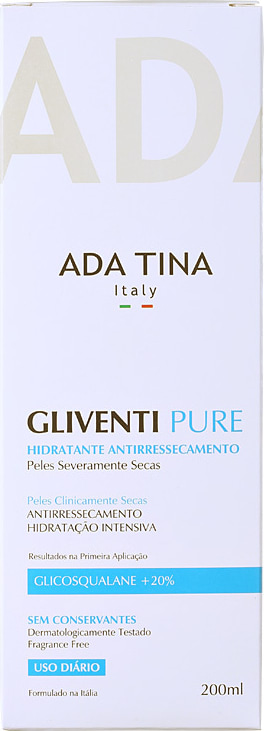 Ada Tina Gliventi Pure - Creme Hidratante Antirressecamento 200ml