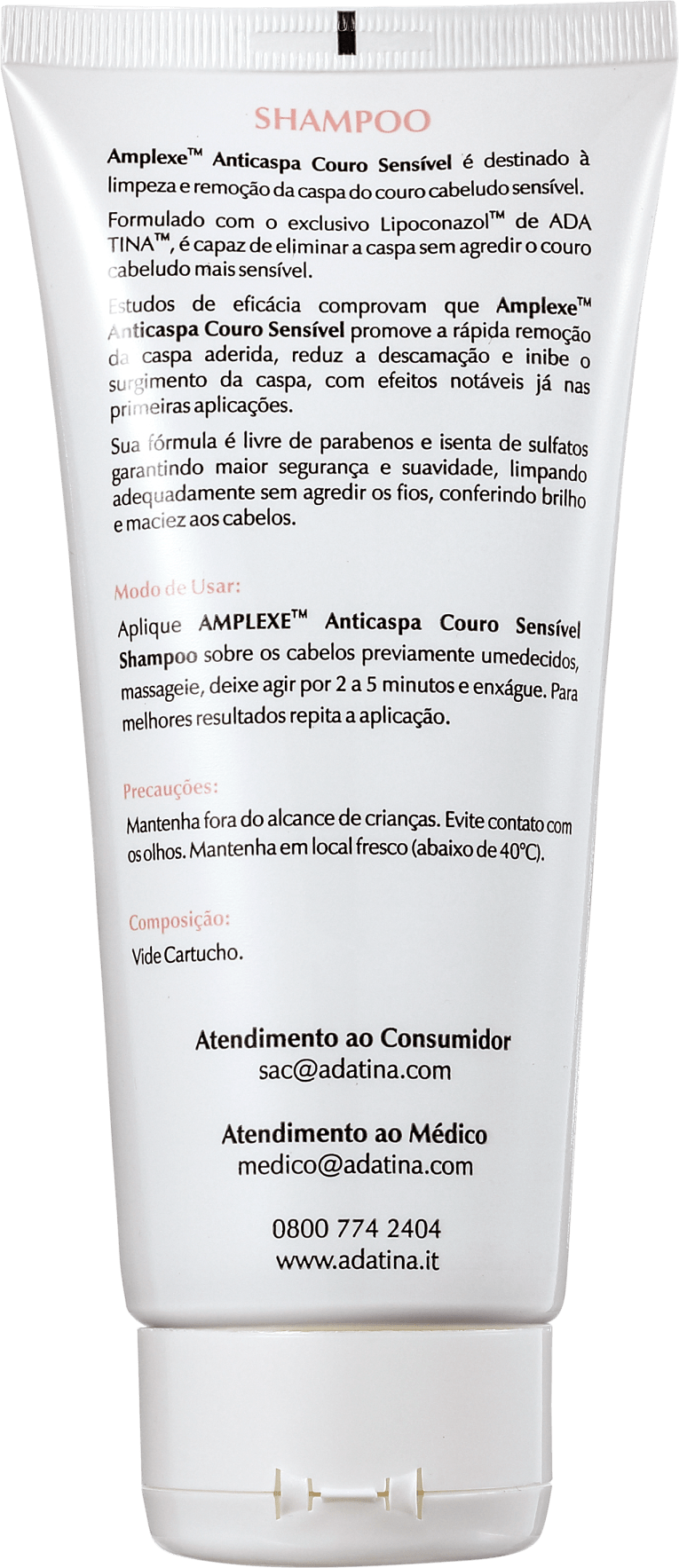 Ada Tina Amplexe Anticaspa Couro Sensível - Shampoo 200ml
