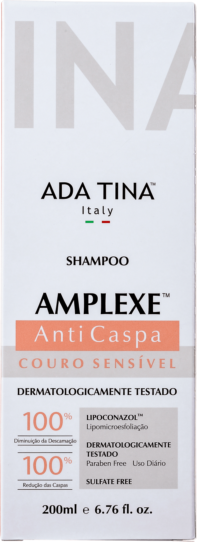 Ada Tina Amplexe Anticaspa Couro Sensível - Shampoo 200ml