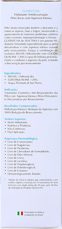 Ada Tina Gliventi HA - Creme Hidratante Antidescamação 200ml