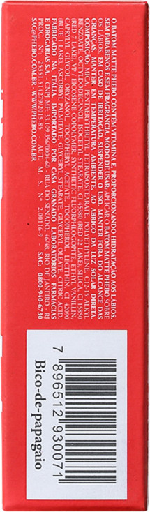 Phebo Matte Bico de Papagaio - Batom 3,3g