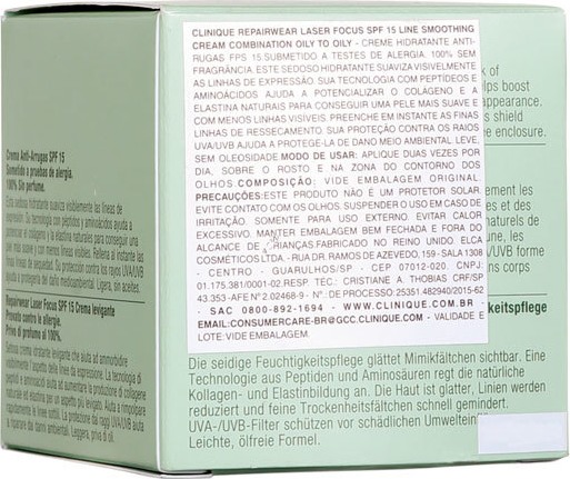 Clinique Repairwear Laser Focus Line Smoothing 3 e 4 FPS 15 - Creme para Rugas e Anti-Idade 50ml